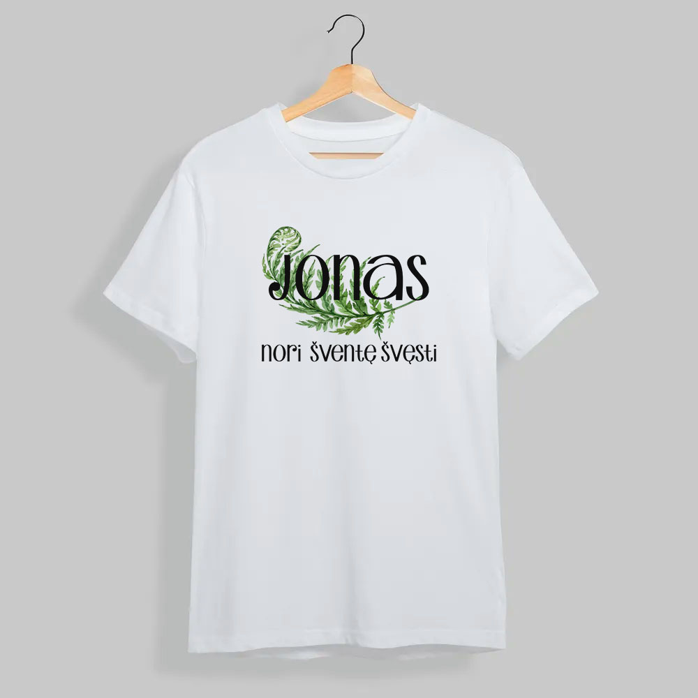 Marškinėliai „Jonas nori šventę švęsti“