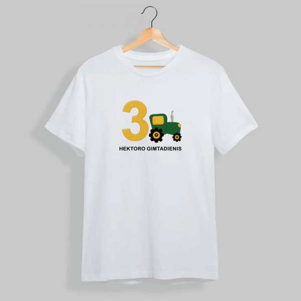 Gimtadienio marškinėliai su traktoriumi