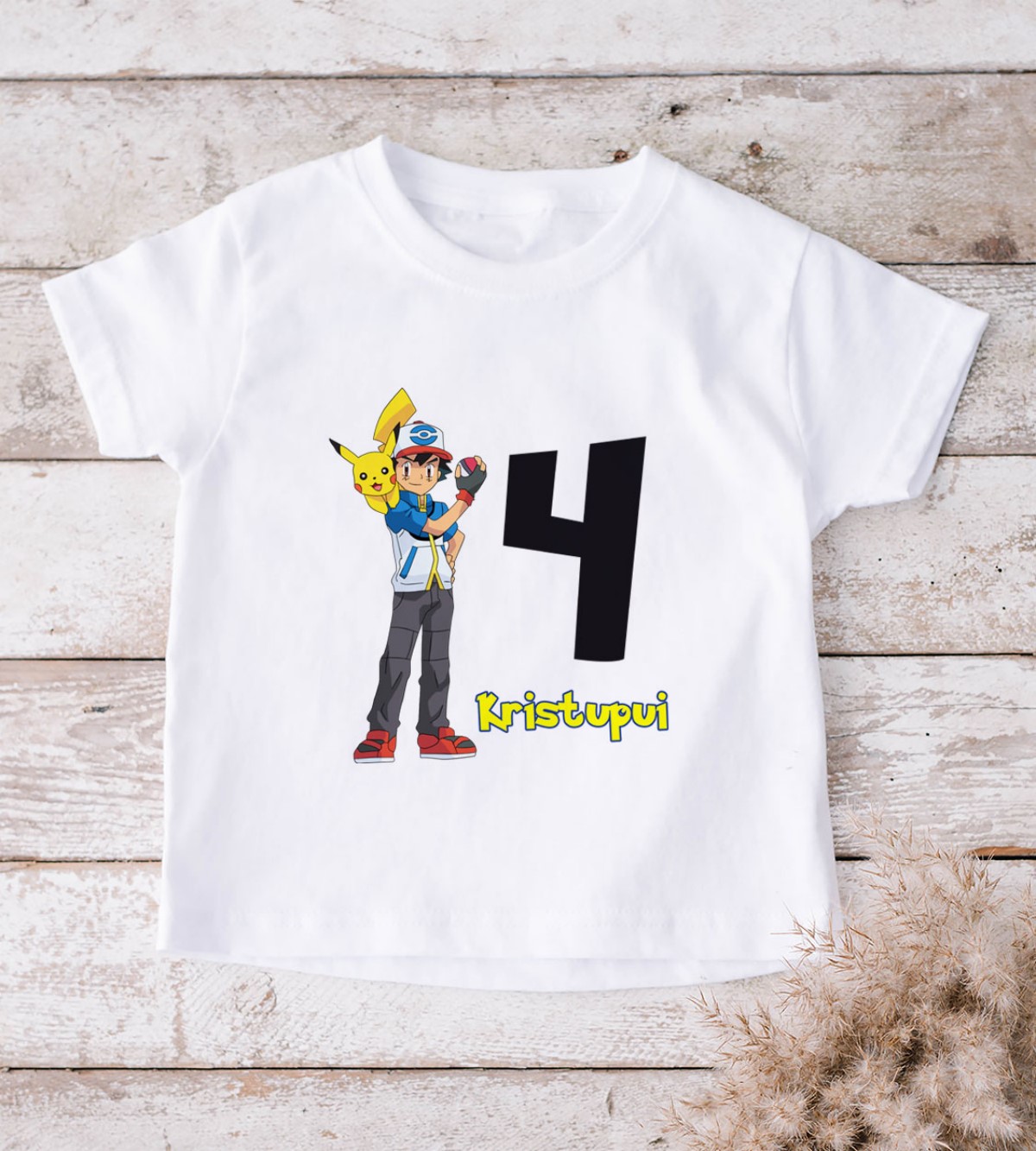 Marškinėliai vaiko gimtadieniui „Pokemon“
