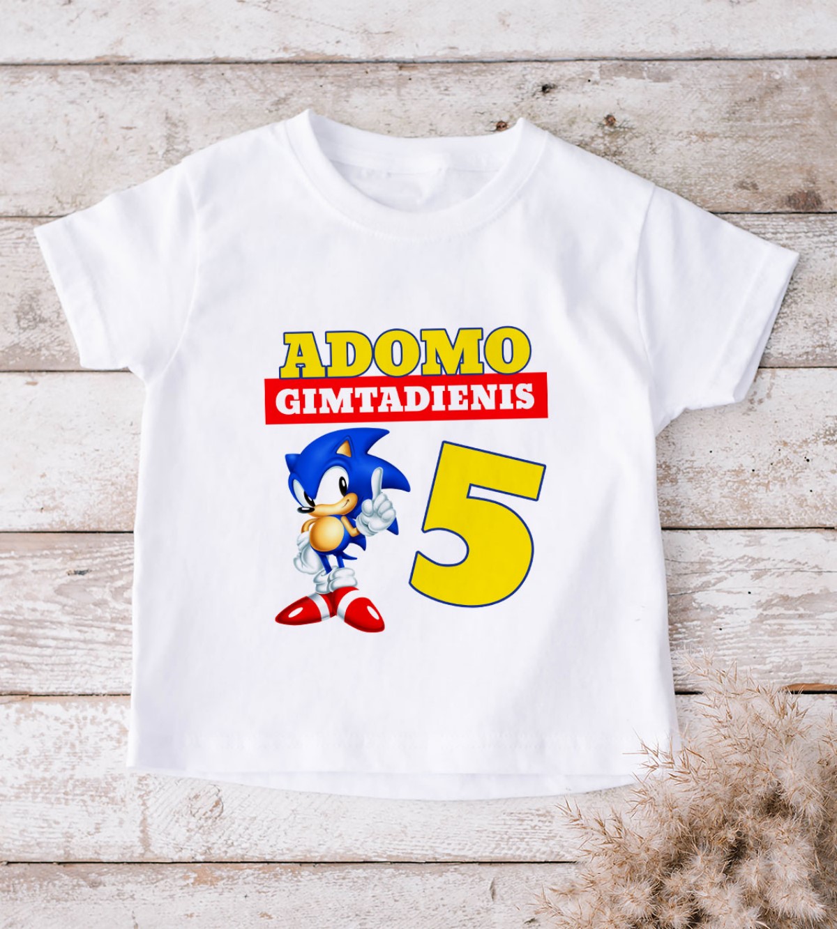 Gimtadienio marškinėliai „Ežiukas Sonic“