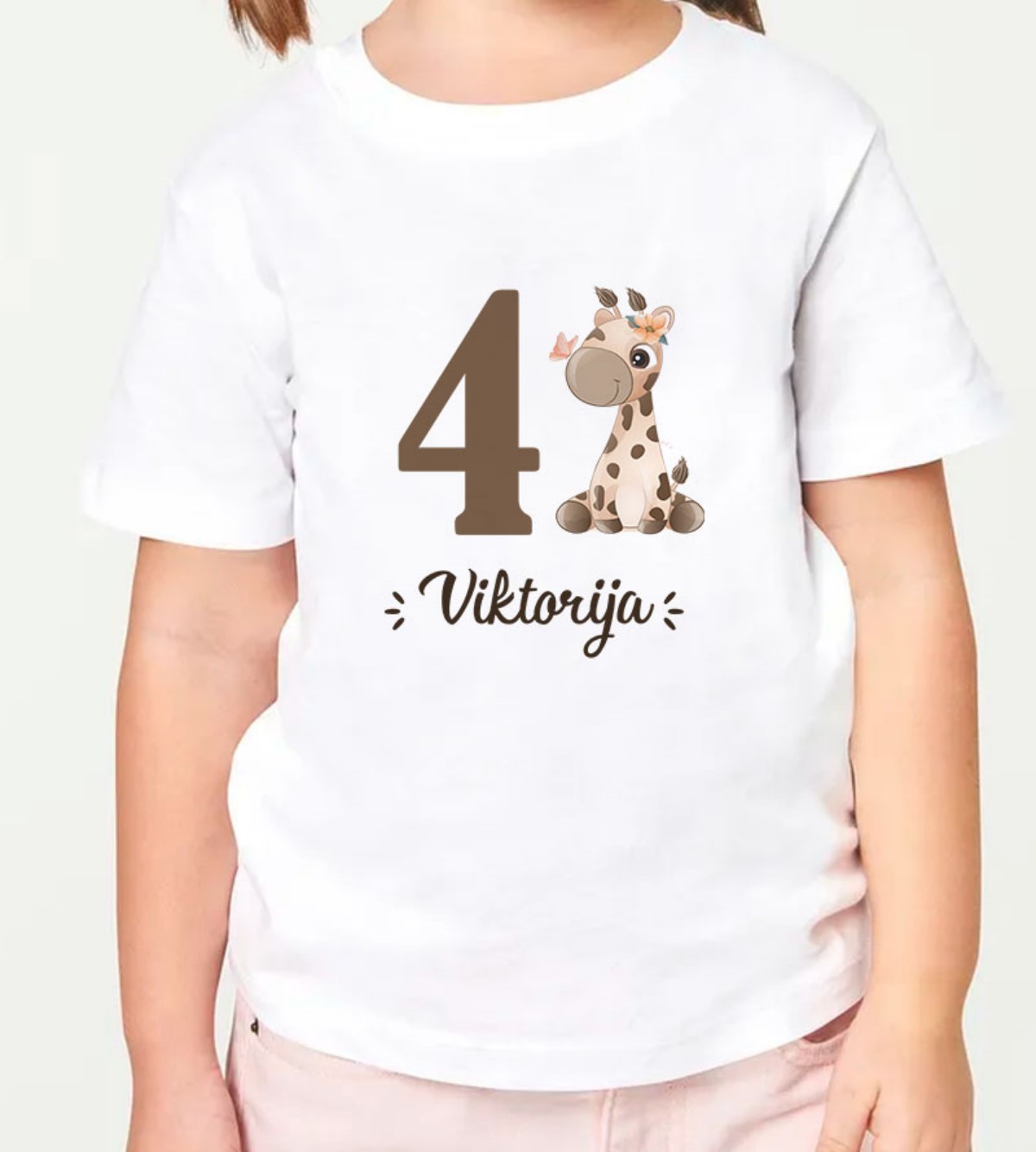 Vaiko gimtadienio marškinėliai „Žirafa“