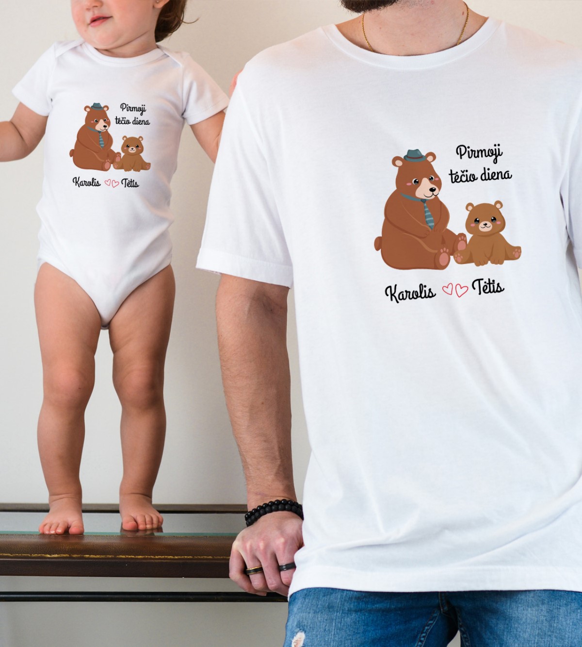 Marškinėliai „Pirmoji tėčio diena“ Meškinai